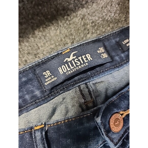 Hollister Women's Size 3R W26 L30 Dark Distressed Super Skinny Stretchy Jeans - Picture 2 of 8
